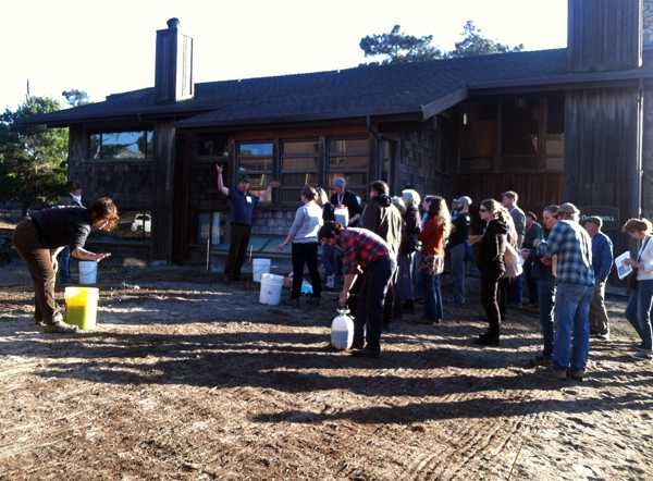 Spreading biodynamic compost and preparations on Asilomar conference grounds