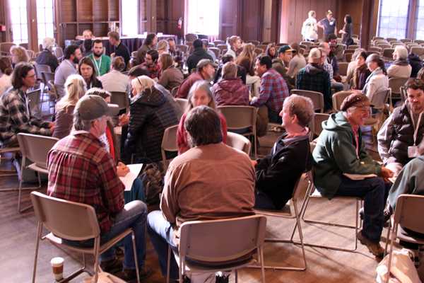 Discussing the farm of the future during the World Cafe session